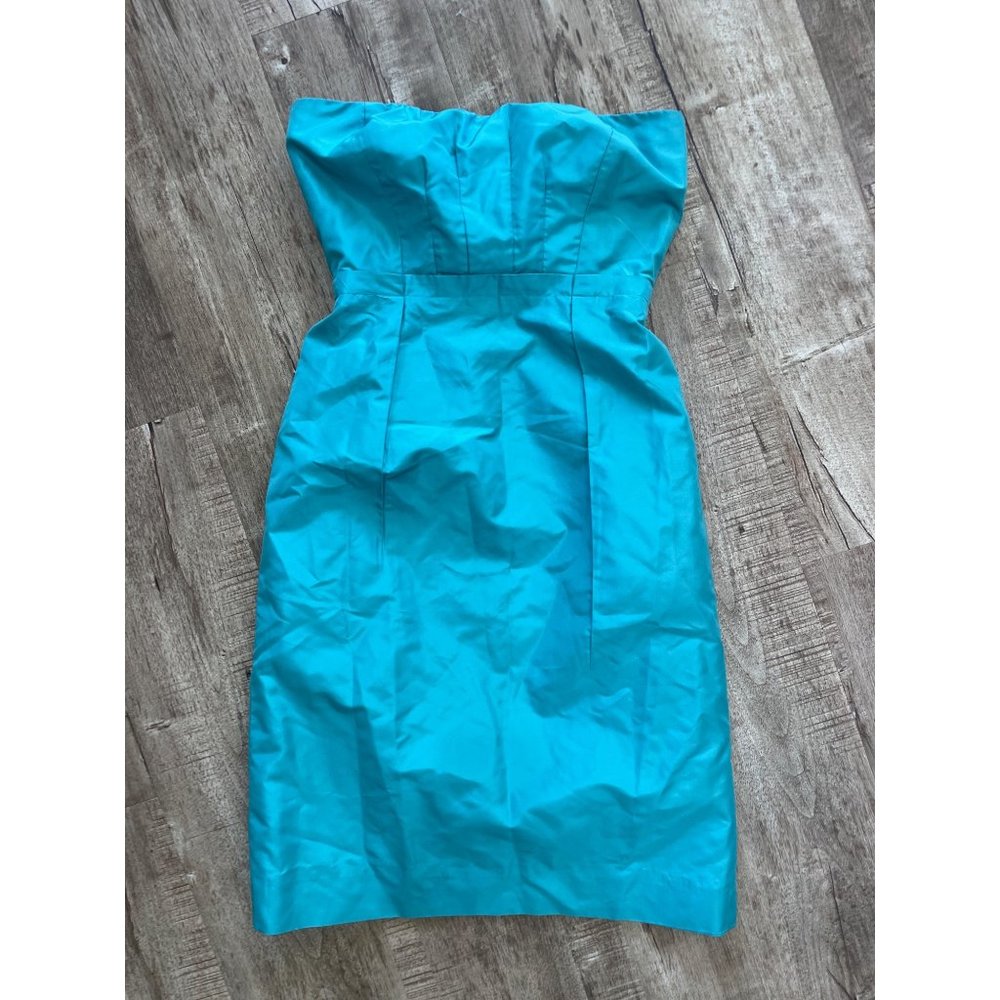 J. Crew Strapless Turquoise Blue Cocktail Dress